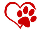 Heart Paw Vinyl Decal for Cars - Reflective Dog Print