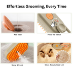 3-in-1 Steam Grooming Brush for Pets