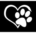 Heart Paw Vinyl Decal for Cars - Reflective Dog Print