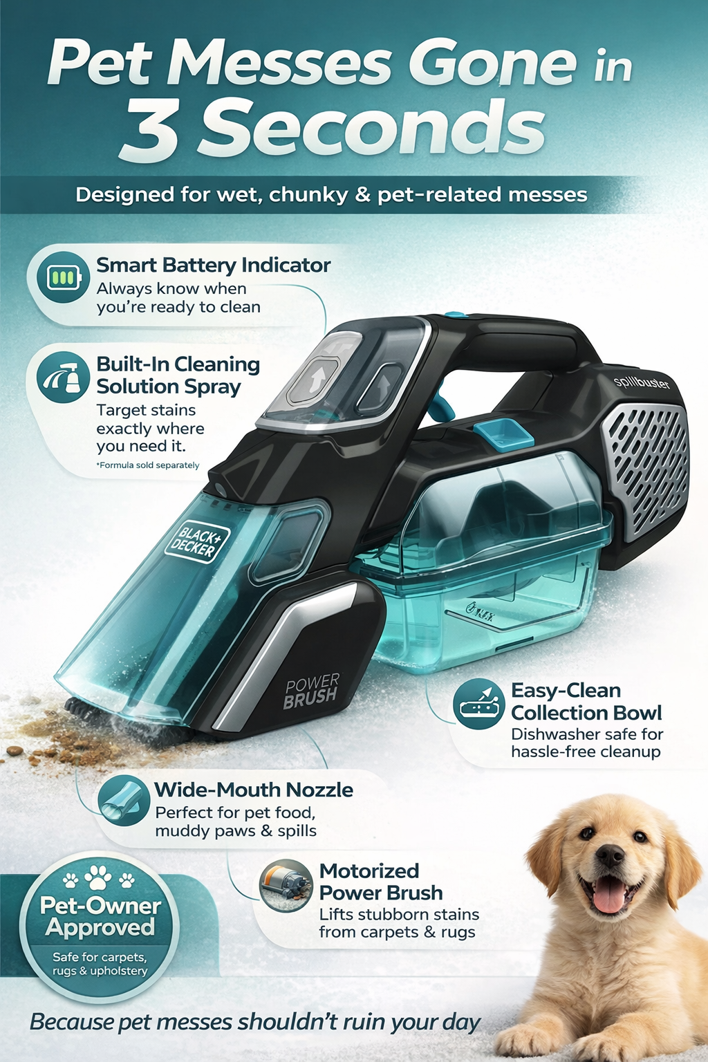 BLACK+DECKER Cordless Spillbuster Portable