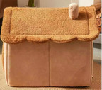 Indoor Heated Cat House with Removable Heating Pad