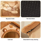 Indoor Heated Cat House with Removable Heating Pad