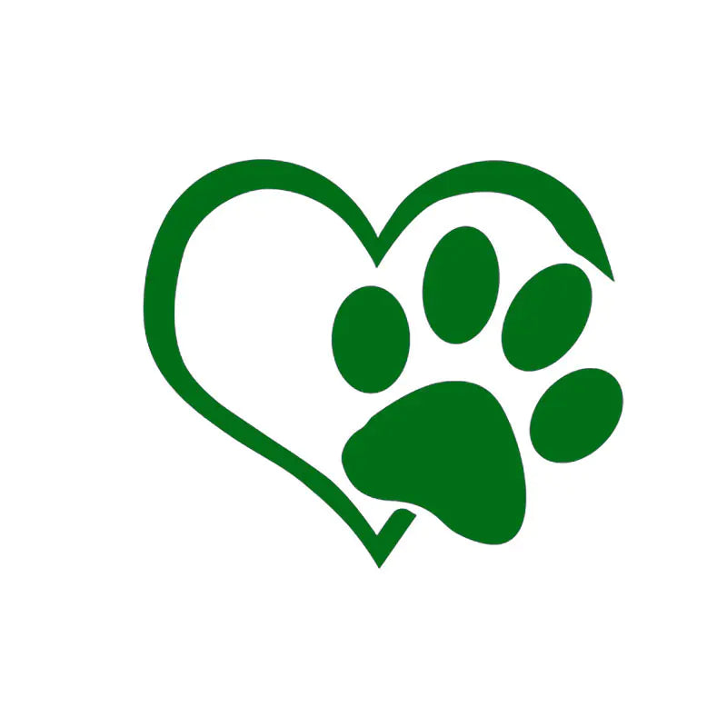 Heart Paw Vinyl Decal for Cars - Reflective Dog Print