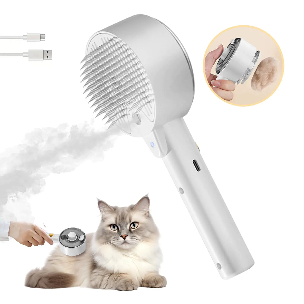 Cloud Care Steam Pet Brush | 4-in-1 Grooming & Self-Clean